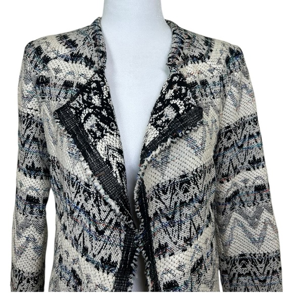 Iro - Women’s ‘Kroe’ Tweed Jacket, Tribal Chevron Print - White Size 36 FR 4 US - Picture 10 of 17
